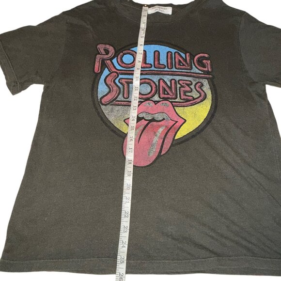 Daydreamer x Free People Rolling Stones Graphic Tee M Black Vintage Wash - Picture 6 of 9